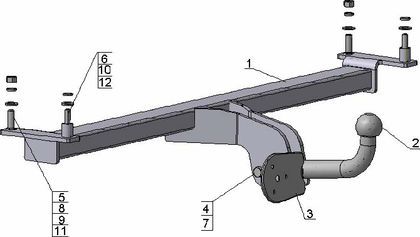 Фаркоп AvtoS для Chery Amulet хэтчбек, седан 2003-2021. Артикул CE 01