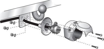 Штатная электрика фаркопа Hak-System (полный комплект) 7-полюсная для Land Rover Range Rover Evoque II (L551) PHEV 2021-2021. Артикул 12500682