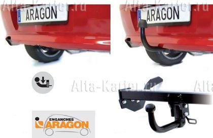 Фаркоп Aragon для Fiat Doblo II фургон 2010-2021. Быстросъемный крюк. Артикул E1913BM