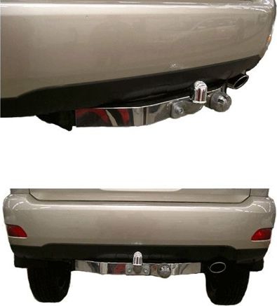 Фаркоп Baltex для Toyota Highlander I рестайлинг 2003-2007 с накладкой из нержавеющей стали. Фланцевое крепление. Артикул LS02E