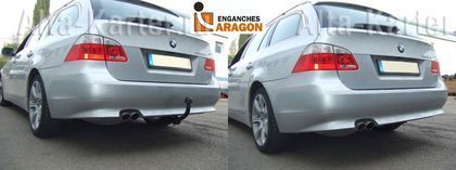 Фаркоп Aragon для BMW 5-серия E60/61 седан, универсал (искл. М5) 2003-2010. Быстросъемный крюк. Артикул E0801CM