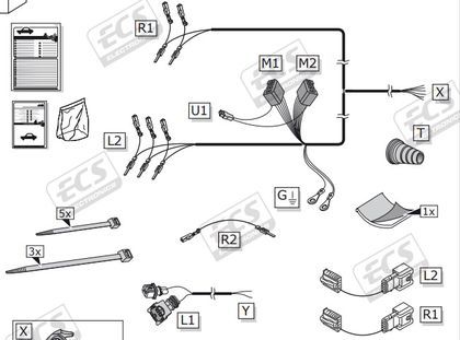 Штатная электрика фаркопа ECS (полный комплект) 7-полюсная для Renault Scenic III 2й рестайлинг (вкл. Scenic Xmod, Grand Scenic) 2013-2016. Артикул RN124BB