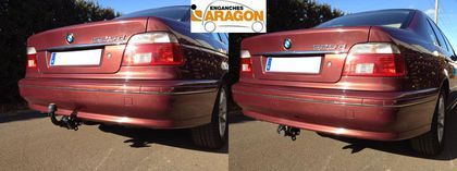 Фаркоп Aragon (быстросъемный крюк, горизонтальное крепление) для BMW 5-серия E39 1996-2003. Артикул E0801BS