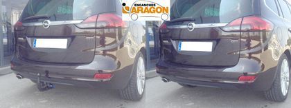 Фаркоп Aragon (быстросъемный крюк, вертикальное крепление) для Hyundai Opel Zafira C универсал (искл. Flex-Fix) 2012-2021.. Артикул E4519CV