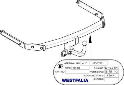 Фаркоп Westfalia для Ford Focus III седан 2011-2019. Артикул 307462600001