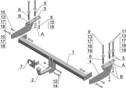 Фаркоп AvtoS для Great Wall Hover M4 2013-2021. Артикул GW 10