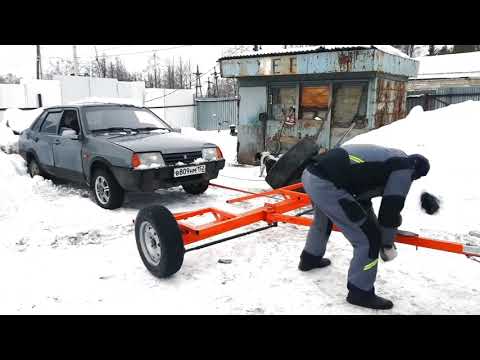 Прицеп подкат с подруливающими колесами