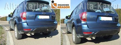 Фаркоп Aragon для Subaru Forester III 2008-2012. Быстросъемный крюк. Артикул E6002BM