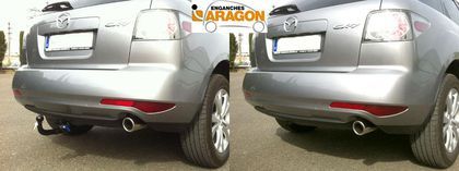 Фаркоп Aragon (быстросъемный крюк, вертикальное крепление) для Mazda CX-7 (дизель) 2010-2013.. Артикул E4007BV